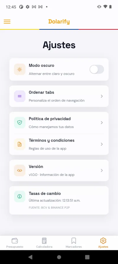 Guarda tus cálculos — vista en Android